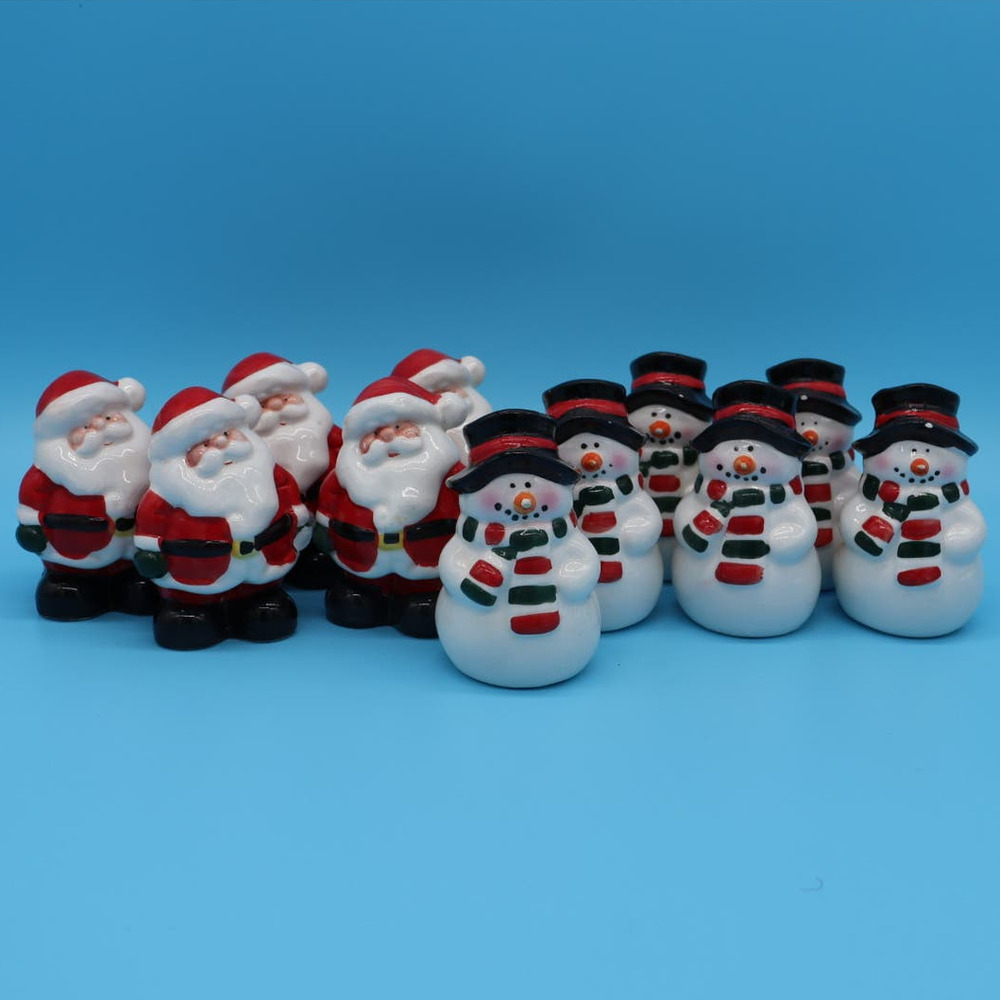 Vintage Salt And Pepper Santa Claus & Frosty The Snowman Salt and Pepper Shakers